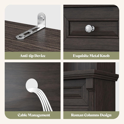 Cortina Rustic Wall Unit Entertainment Center Amerlife Dark Walnut