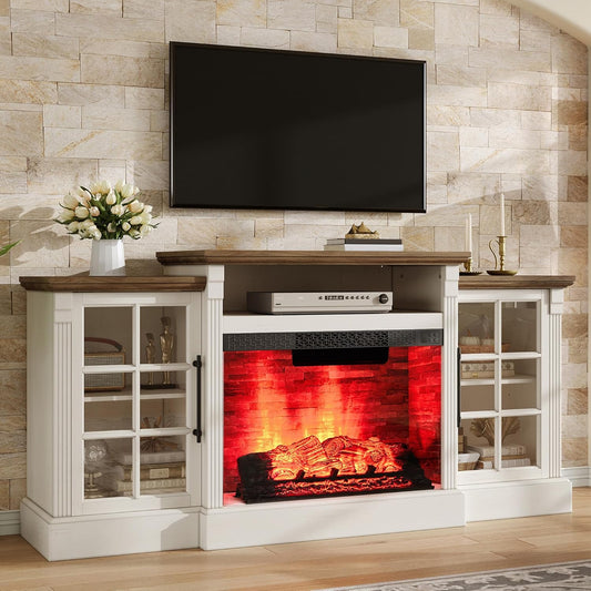 Everwood 70" Fireplace TV Stand Amerlife White