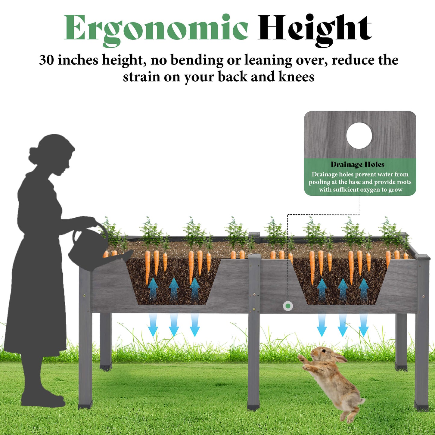 Flowerdom Elevated Wood Planter Box Amerlife