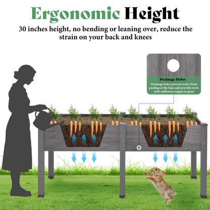 Flowerdom Elevated Wood Planter Box Amerlife