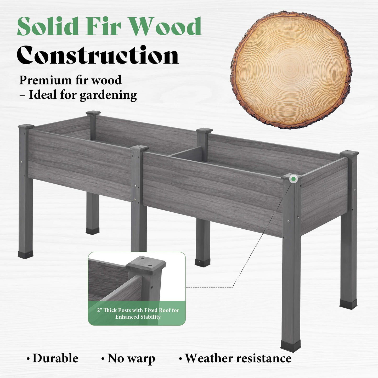 Flowerdom Elevated Wood Planter Box Amerlife