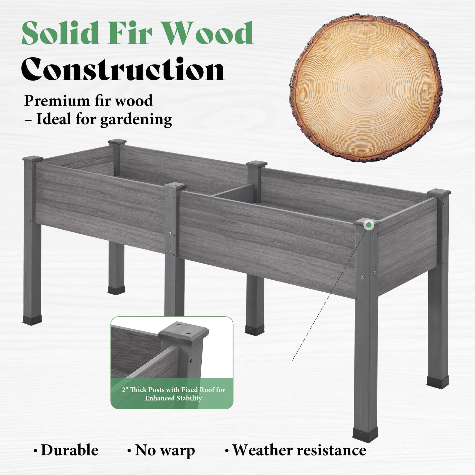 Flowerdom Elevated Wood Planter Box Amerlife