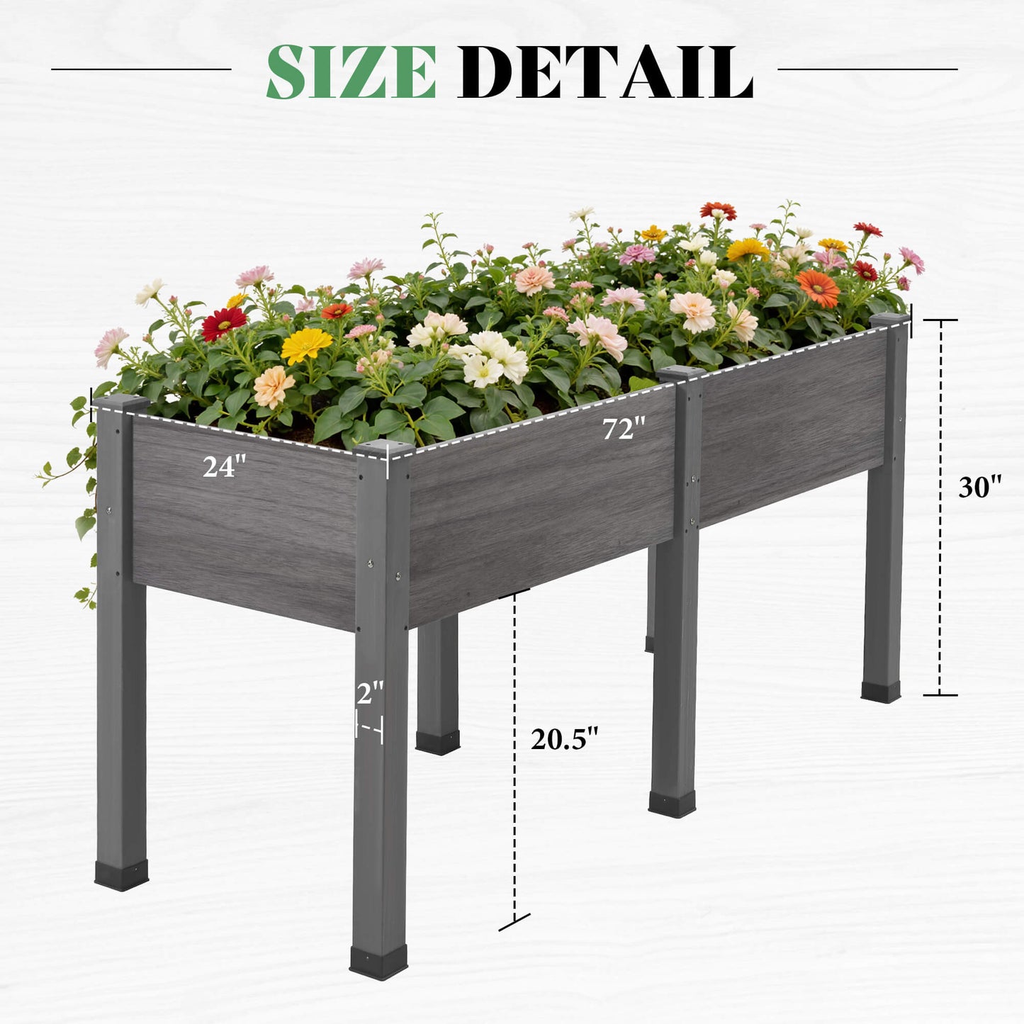 Flowerdom Elevated Wood Planter Box Amerlife