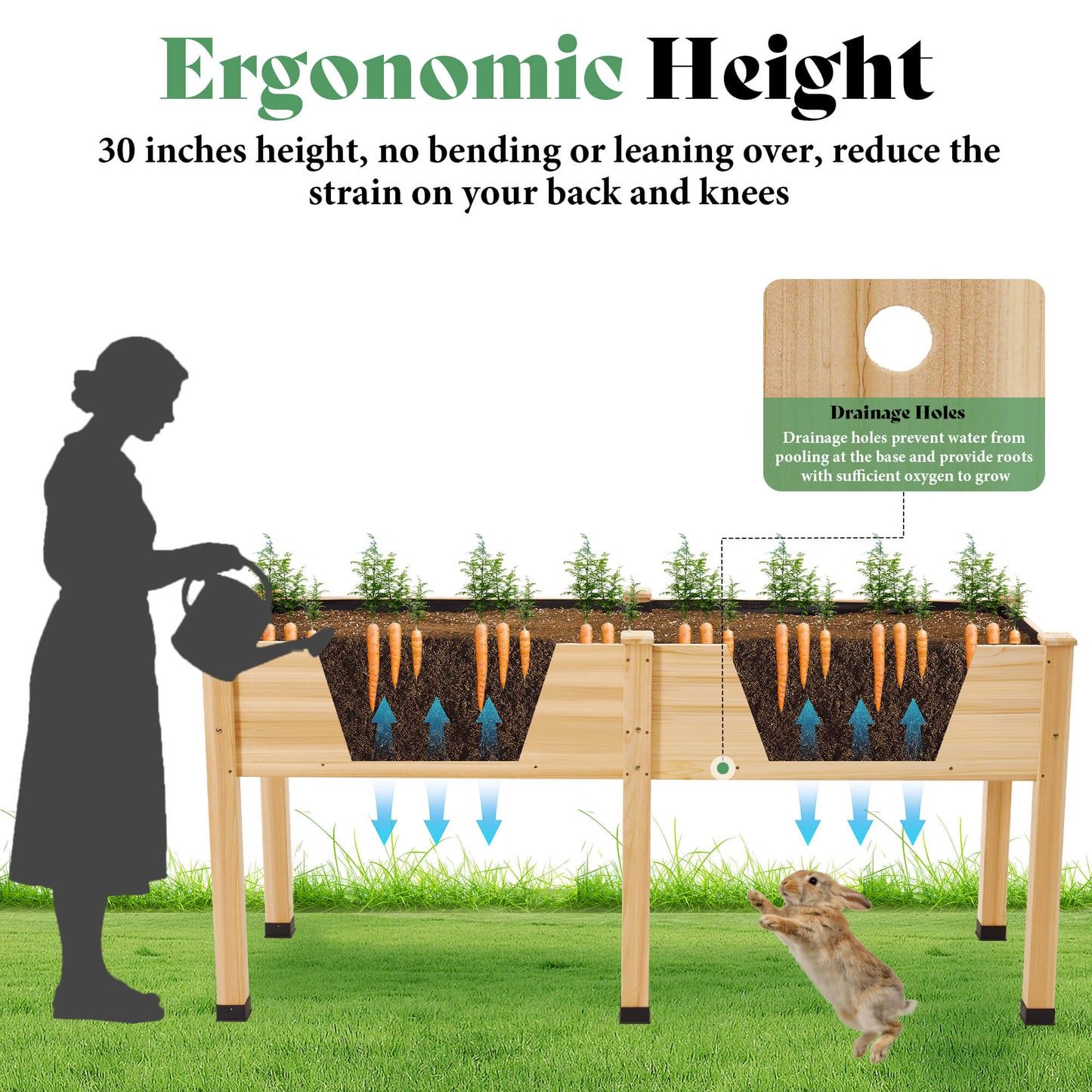 Flowerdom Elevated Wood Planter Box Amerlife
