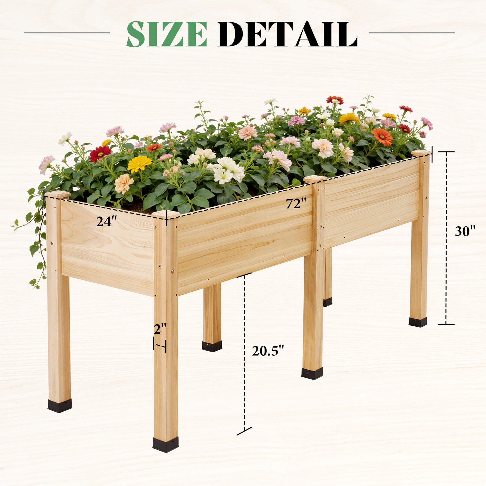 Flowerdom Elevated Wood Planter Box Amerlife