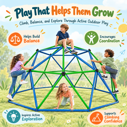 Outdoor Geometric Kids Jungle Gym-12*6 FT