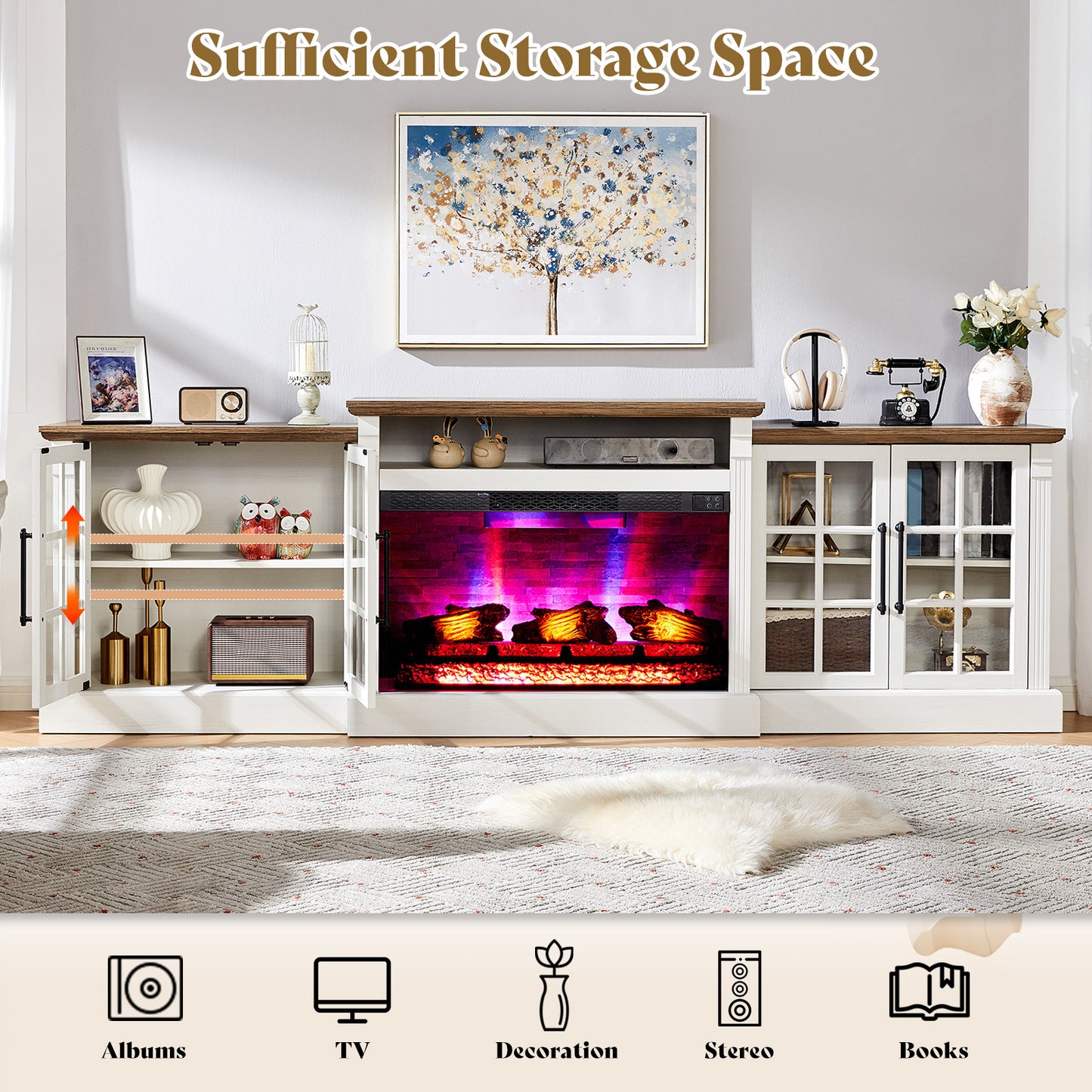 Everwood 97" Fireplace TV Stand