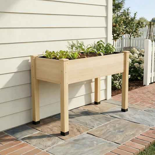 EasyFarm Elevated Wood Planter Box