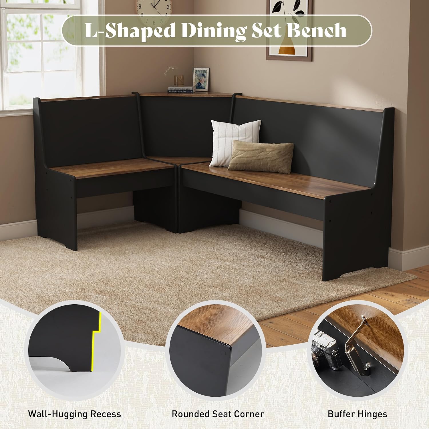 Feast 3-Piece Corner Dining Table Set Amerlife