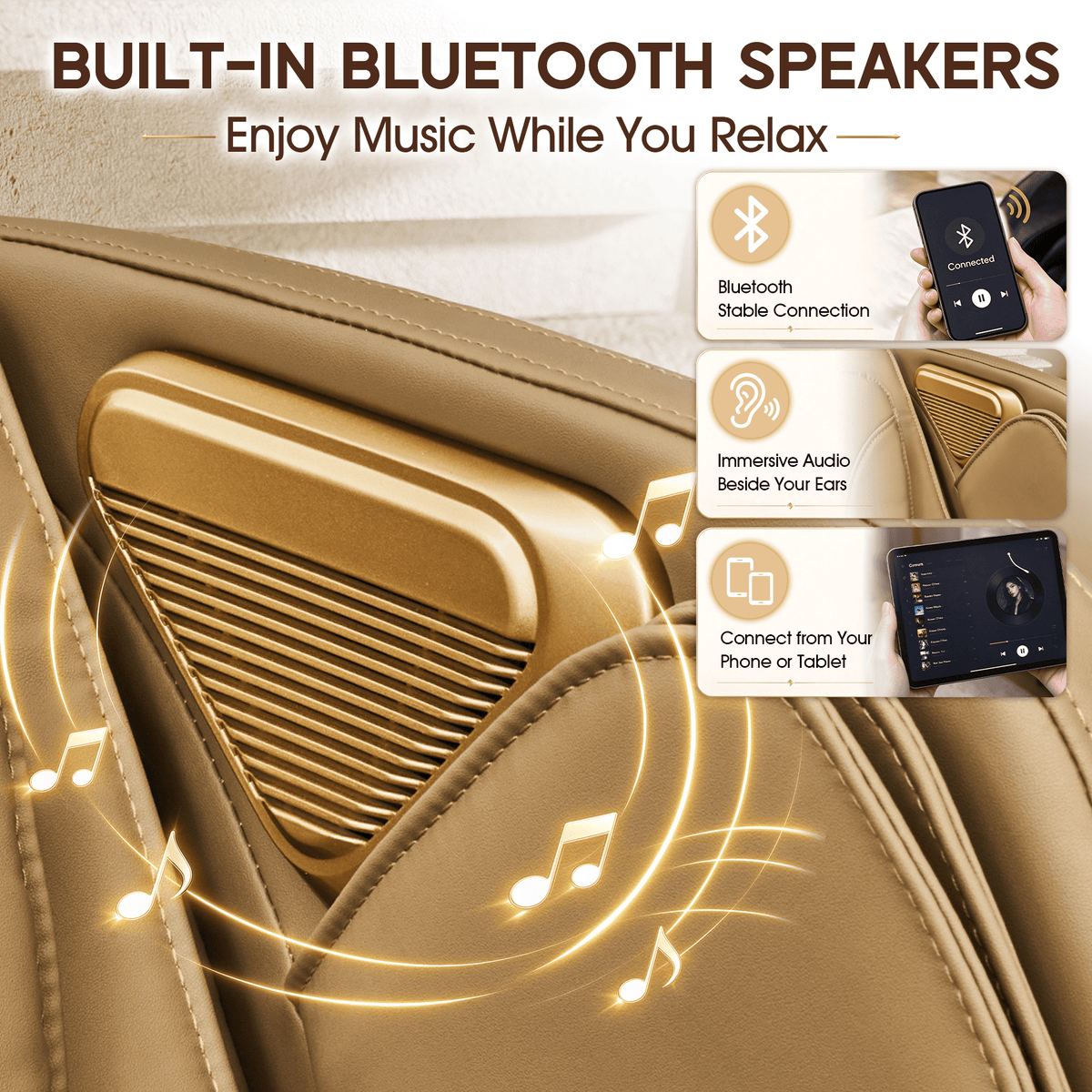 Smart 3D Zero Gravity Massage Chair-Wider Version-Brown