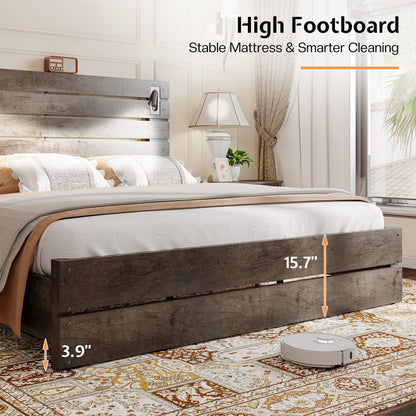 Ashford 51"H Bed Frame Amerlife / Rustic Gray