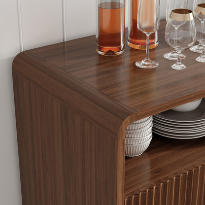 Mold Bar Cabinet with Built-In Fridge  - walnut
