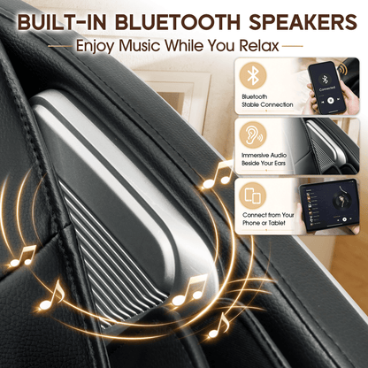 Smart 3D Zero Gravity Massage Chair-4D Massage Roller-Black