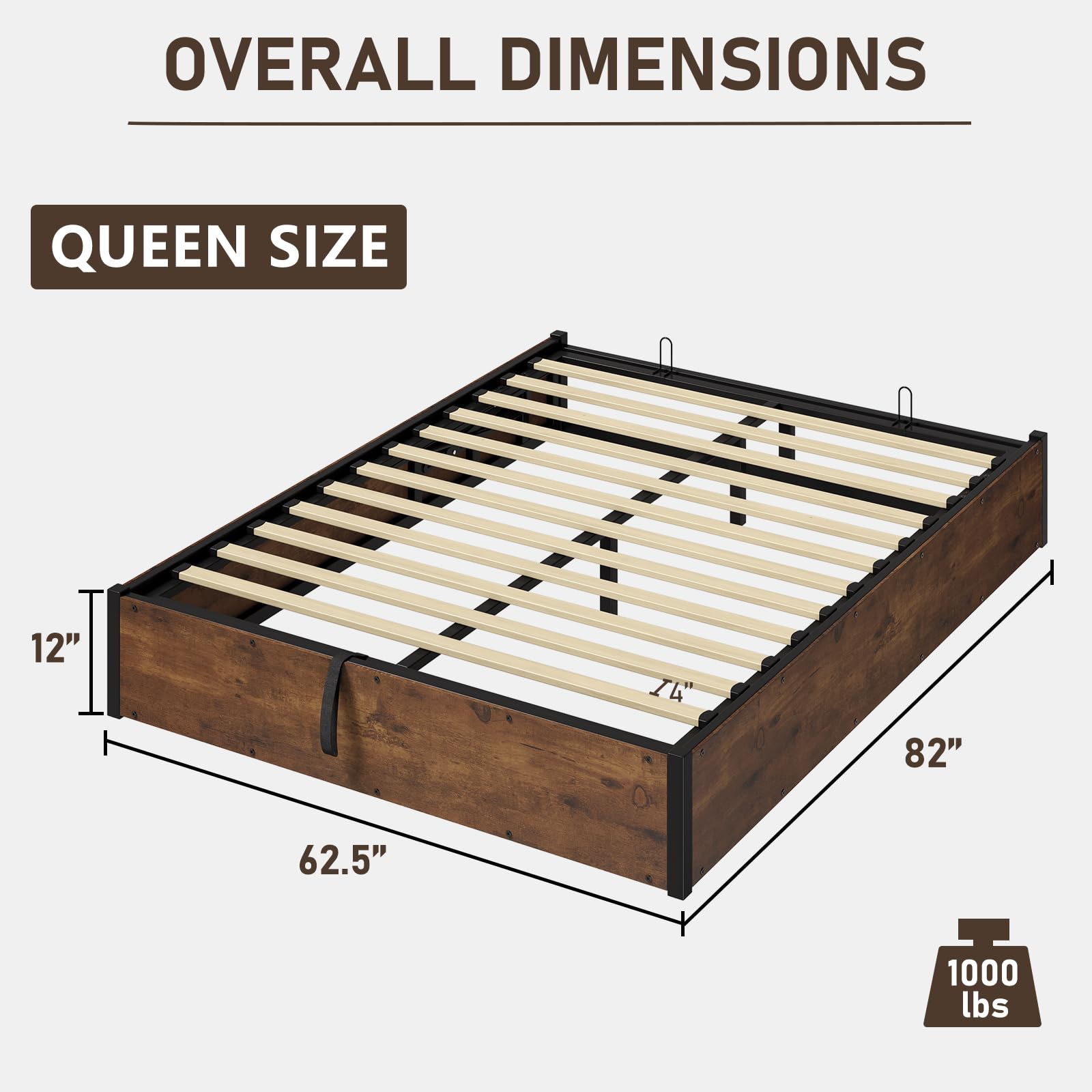 Cody Bedroom Storage Bed Set Queen Rustic Brown