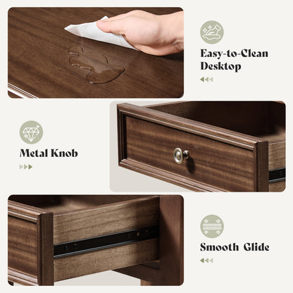 Ember Vintage Walnut Nightstand Set-Walnut