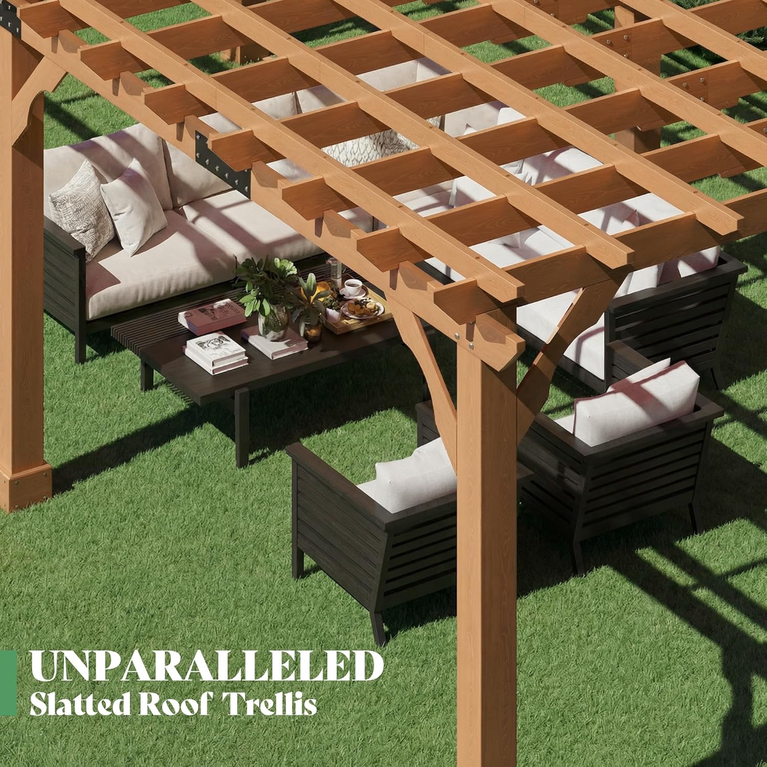 Cedrix Solid Cedar Wood Pergola-12X20