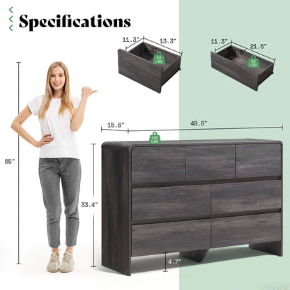 Garyon Modern 7-Drawer Storage Dresser _Black