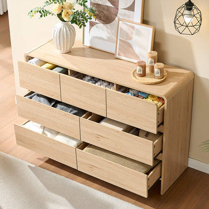 Garyon Modern 7-Drawer Storage Dresser _Light Oak