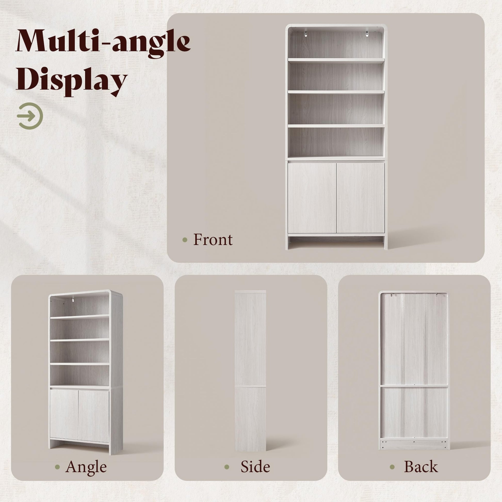 Arcova 71" Tall Bookshelf Amerlife White