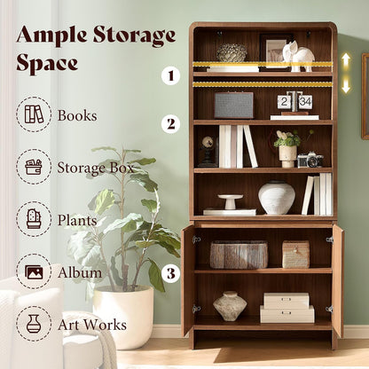 Arcova 71" Tall Bookshelf Amerlife Rustic Brown