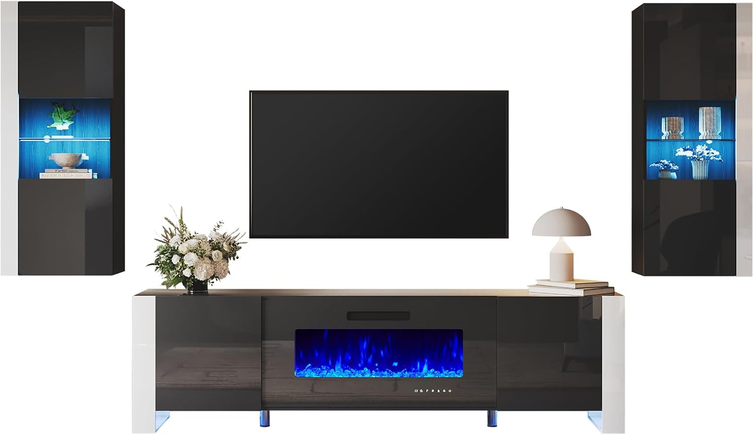 Ion Wall Unit Entertainment Center Set Amerlife 70" / Black
