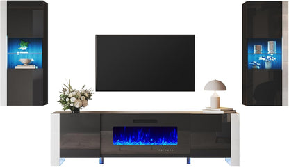 Ion Wall Unit Entertainment Center Set Amerlife 70" / Black