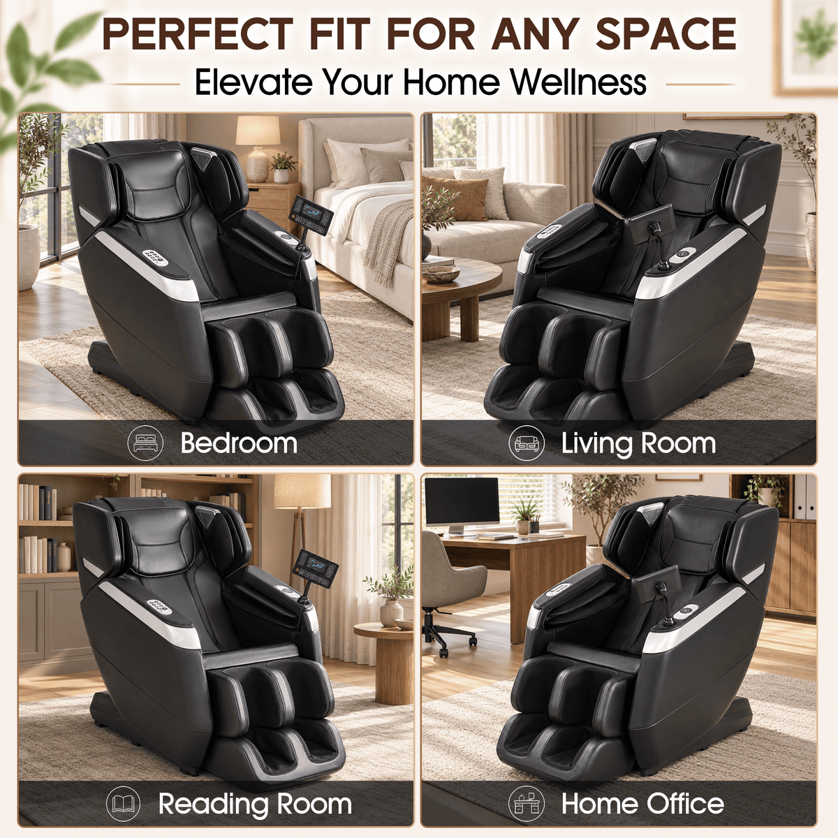 Smart 3D Zero Gravity Massage Chair-Wider Version-Black