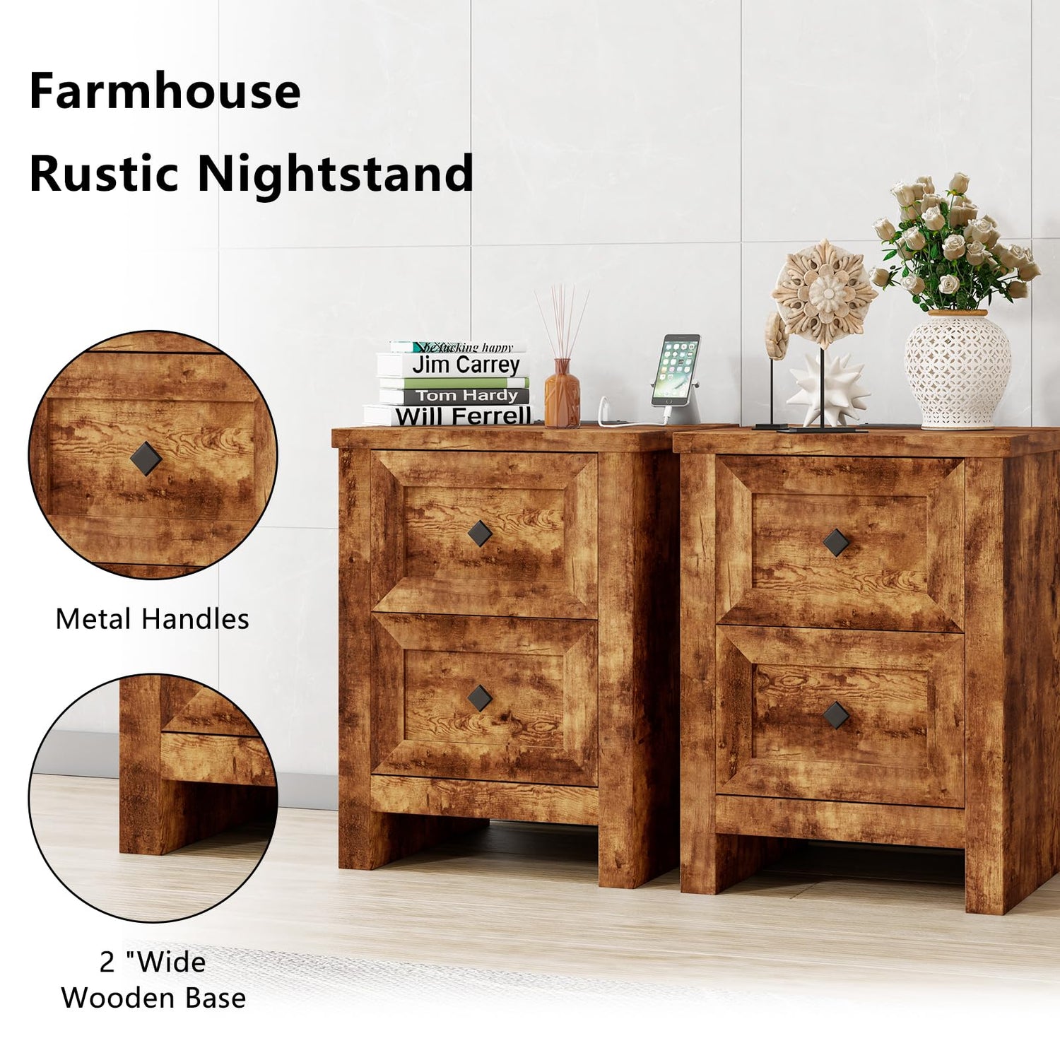 Scribe Storage Bed & 2 Nightstands 3-Piece Set Full Rustic Brown