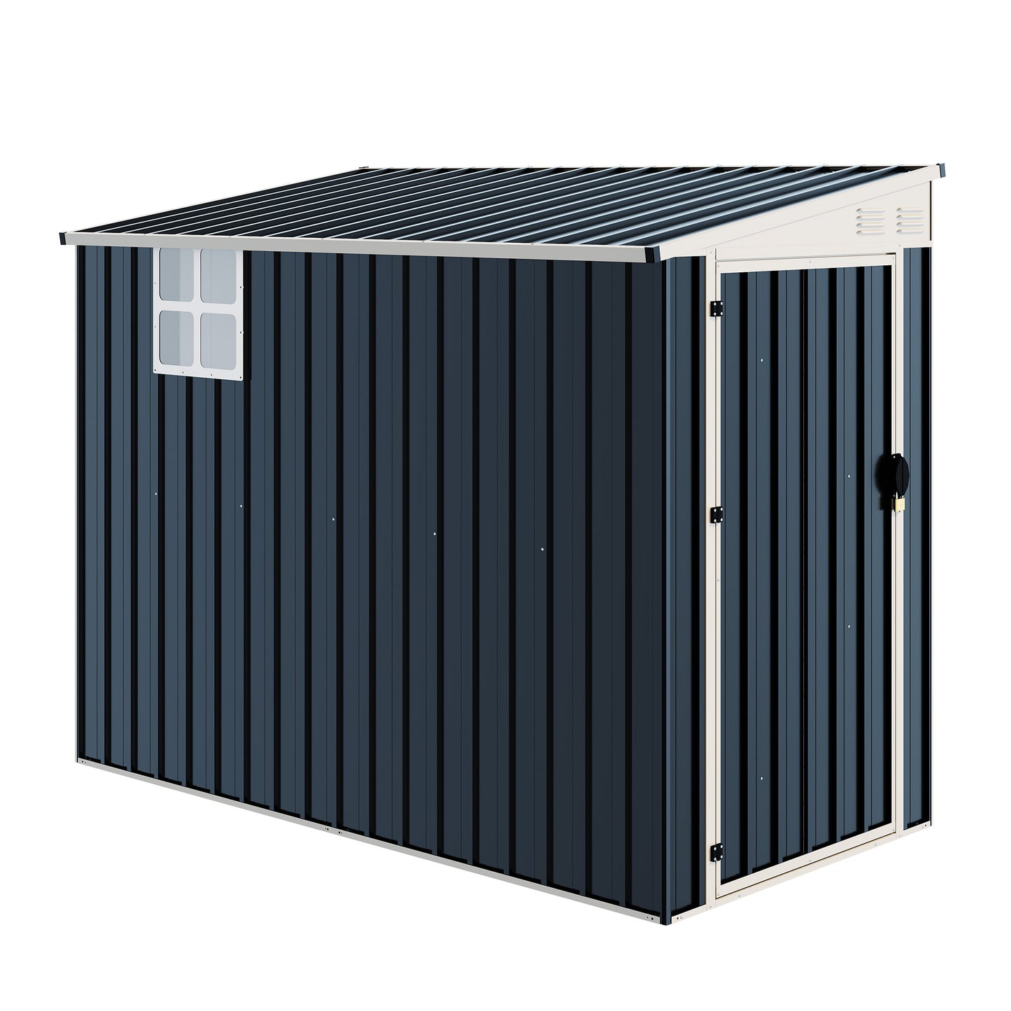 Lark Weatherproof Metal Garden Tool Shed with Sloped Roof-8x4FT