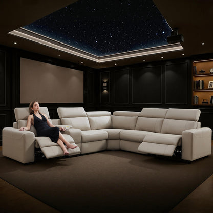 Velouria Electric Reclining Sofa Beige