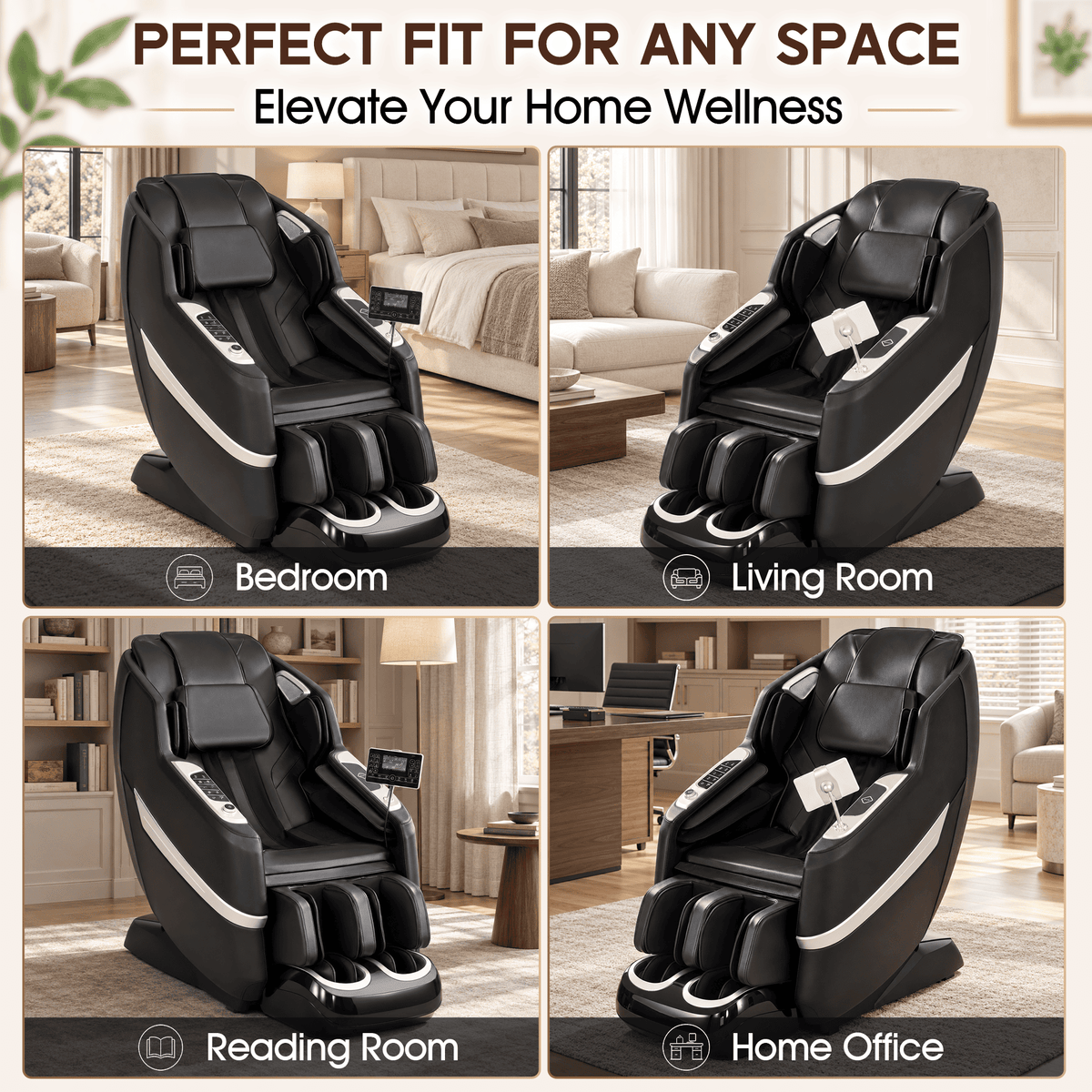 Smart 3D Zero Gravity Massage Chair-3D Massage Roller-Black