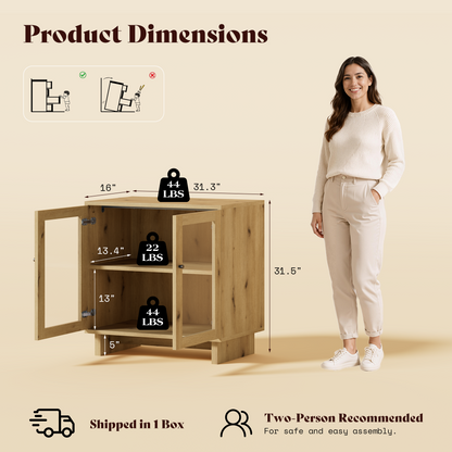 MKG002 Modular Storage Cabinet-1pc-E-oak