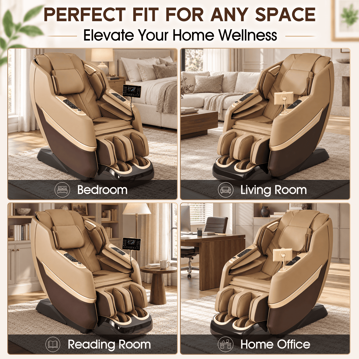 Smart 3D Zero Gravity Massage Chair-3D Massage Roller-Brown