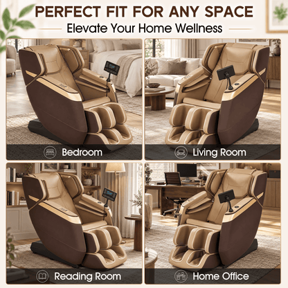 Smart 3D Zero Gravity Massage Chair-Wider Version-Brown