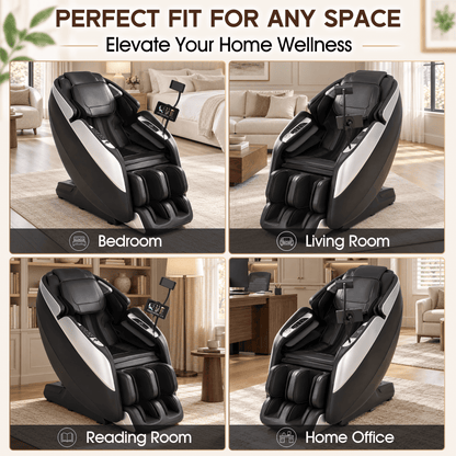 Smart 3D Zero Gravity Massage Chair-4D Massage Roller-Black