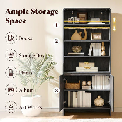 Arcova 71" Tall Bookshelf Amerlife Black
