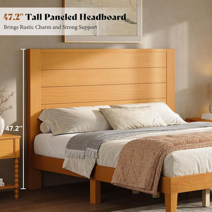 Fremont Wood Platform Bed Queen size Natural
