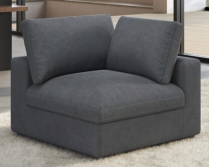 Montauk Down Filled Sectional Sofa-Side Seat / Grey