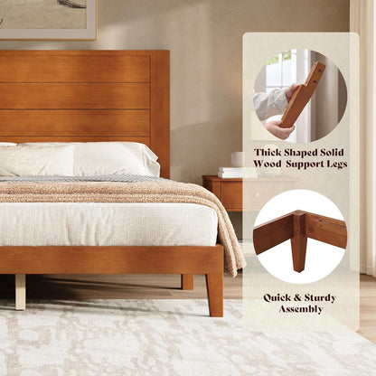 Fremont Wood Platform Bed Queen size Brown