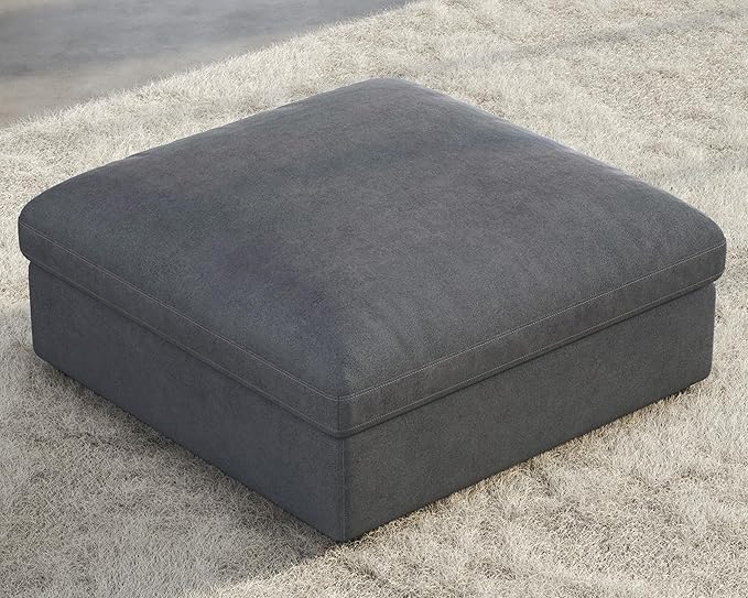 Montauk Down Filled Sectional Sofa-Ottoman / Grey