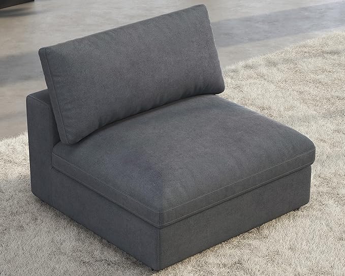 Montauk Down Filled Sectional Sofa-Middle Seat / Grey