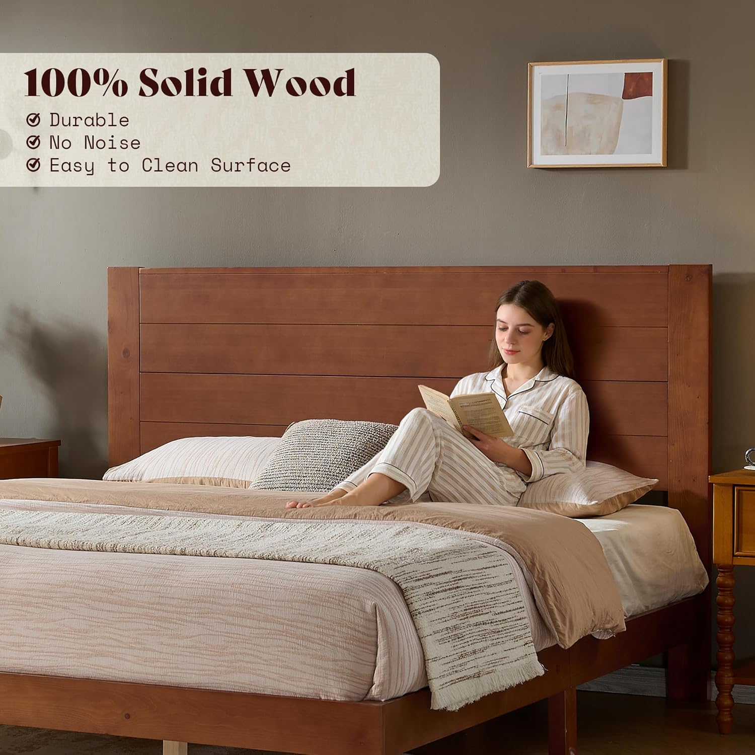 Fremont Wood Platform Bed King size Brown