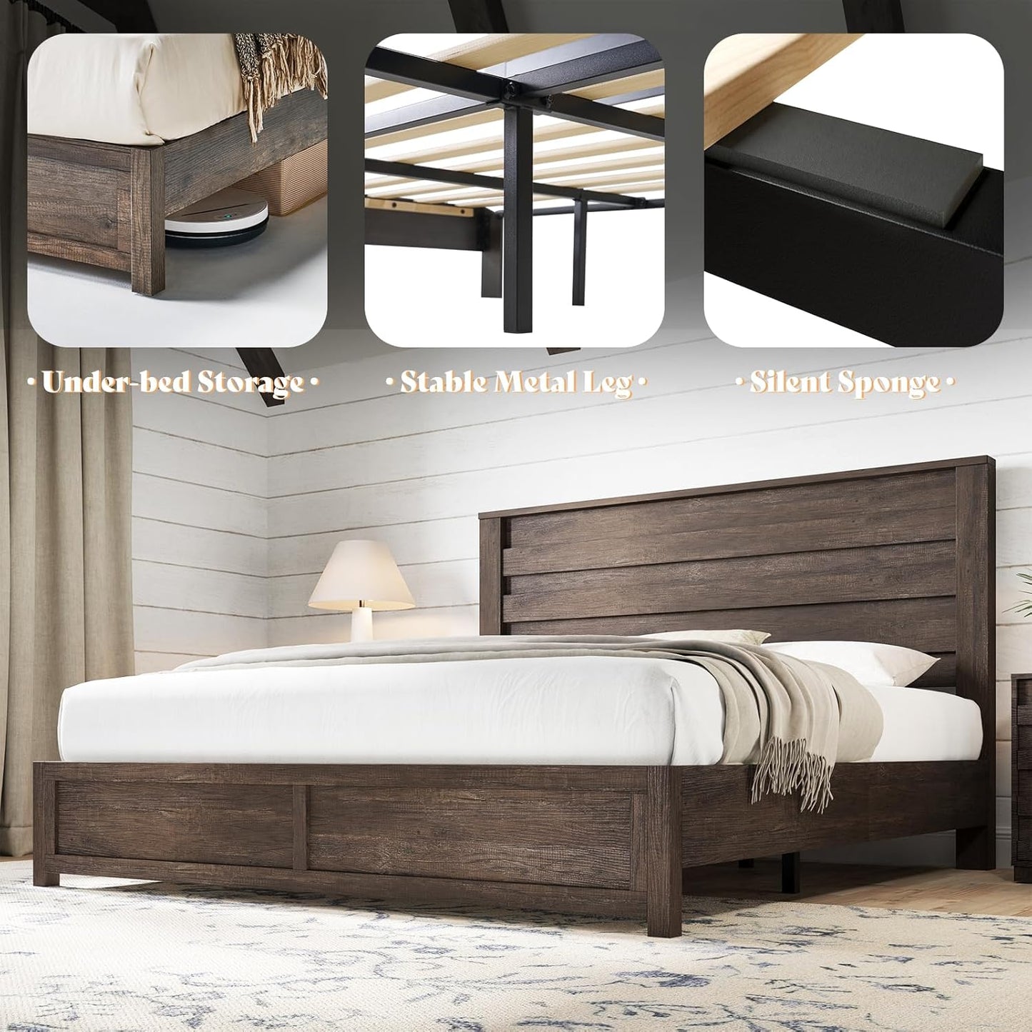 Sequoia Bedroom Set with Fluted Headboard-K-Gray