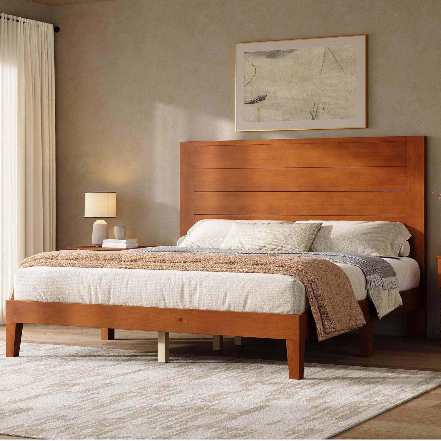 Fremont Wood Platform Bed Full size Brown