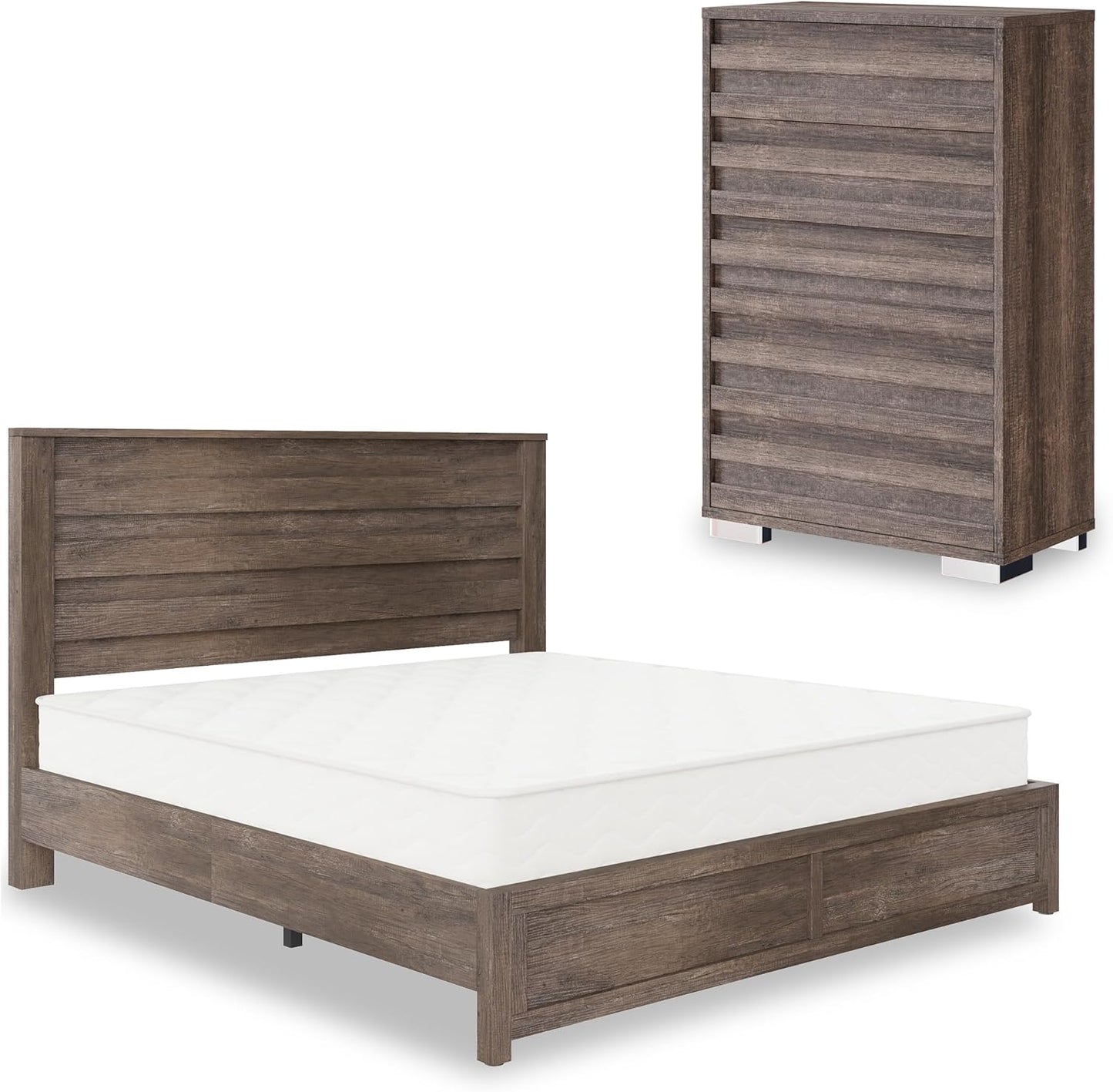 Sequoia Bedroom Set with Fluted Headboard-K-Gray