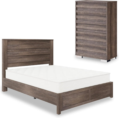 Sequoia Bedroom Set with Fluted Headboard-Q-Gray