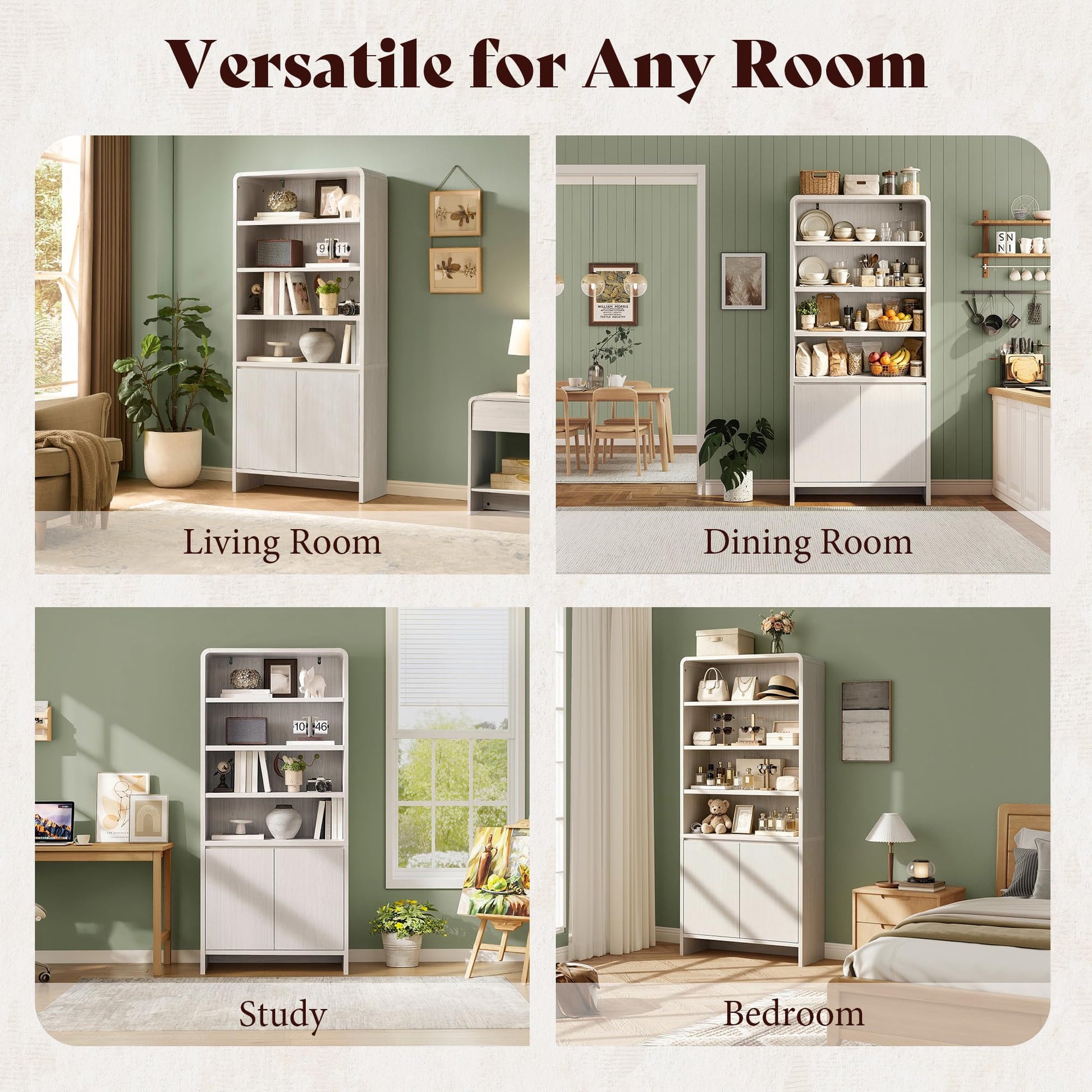 Arcova 71" Tall Bookshelf Amerlife White