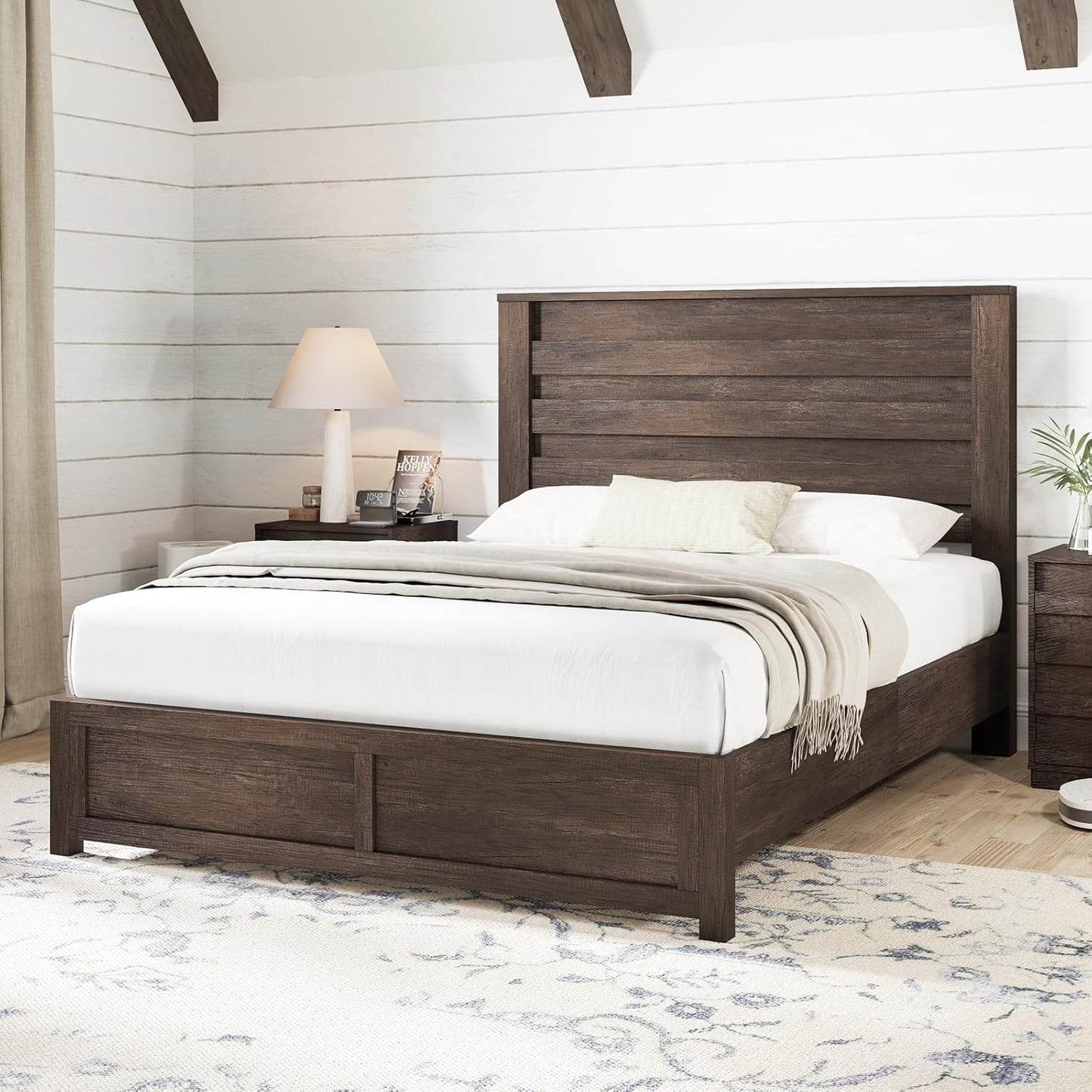Sequoia Bedroom Set with Fluted Headboard-Q-Gray