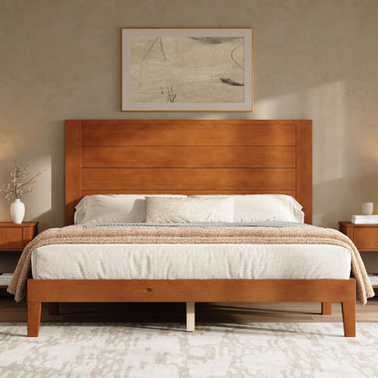 Fremont Wood Platform Bed Queen size Brown