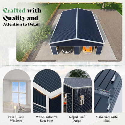 Extra Large Outdoor Metal Garage Shed Amerlife 25x30x11.5 FT 